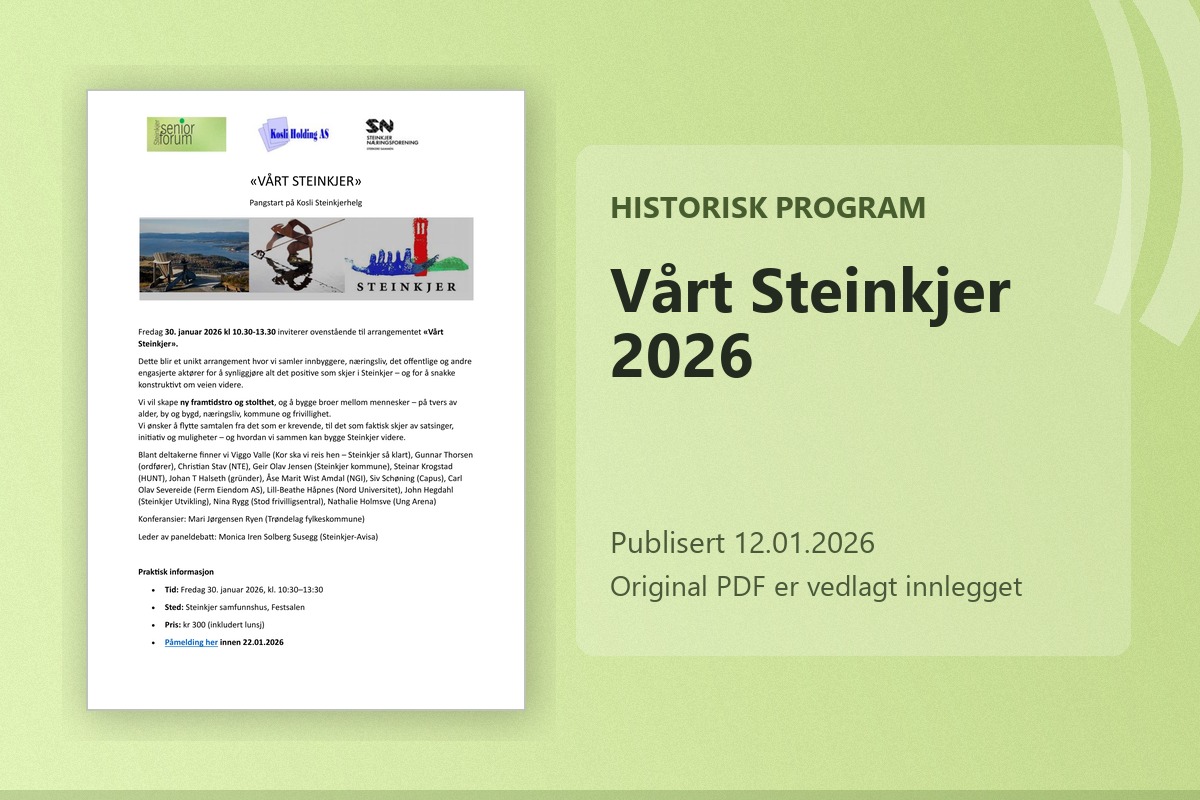 Vårt Steinkjer 2026 - forhåndsvisning av historisk program